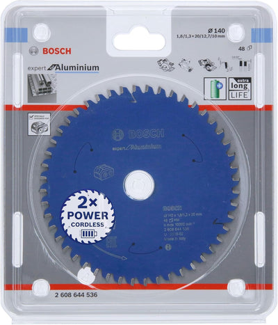 Bosch Accessories 1x Kreissägeblatt Expert for Aluminium (Aluminium, Sägeblatt Ø 140 x 20 x 1,8 mm,