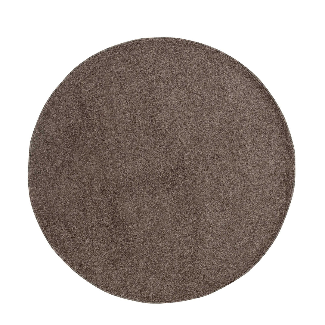 Carpetsale24 Dichter Kurzflor Teppich Wohnzimmer Mokka 120 cm Rund Modern Einfarbig Design - Flausch