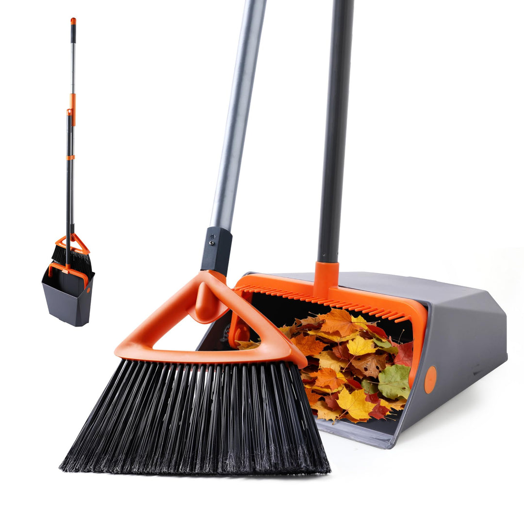 Kehrschaufel und Besen-Sets, 2-in-1, verbesserte grosse Kapazität, Kehrschaufel mit Kammzähnen, idea