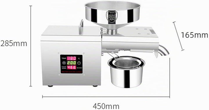 PUDLOR Automatische Ölpresse, Maschine Temperaturkontrolle Öl Extraktion Expeller Ölmühle 1500W EU-S