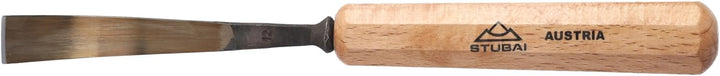 STUBAI Stemmeisen Stechbeitel Serie 52 - Form 12 | Gebogenes Flacheisen 14 mm, mit Holzgriff, zum Vo