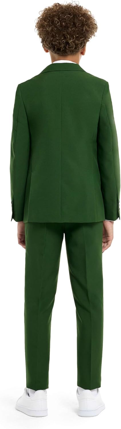 OppoSuits Einfarbiger Anzug für Teenager-Jungen in Glorious Green - Abschlussball- und Hochzeitsfeie