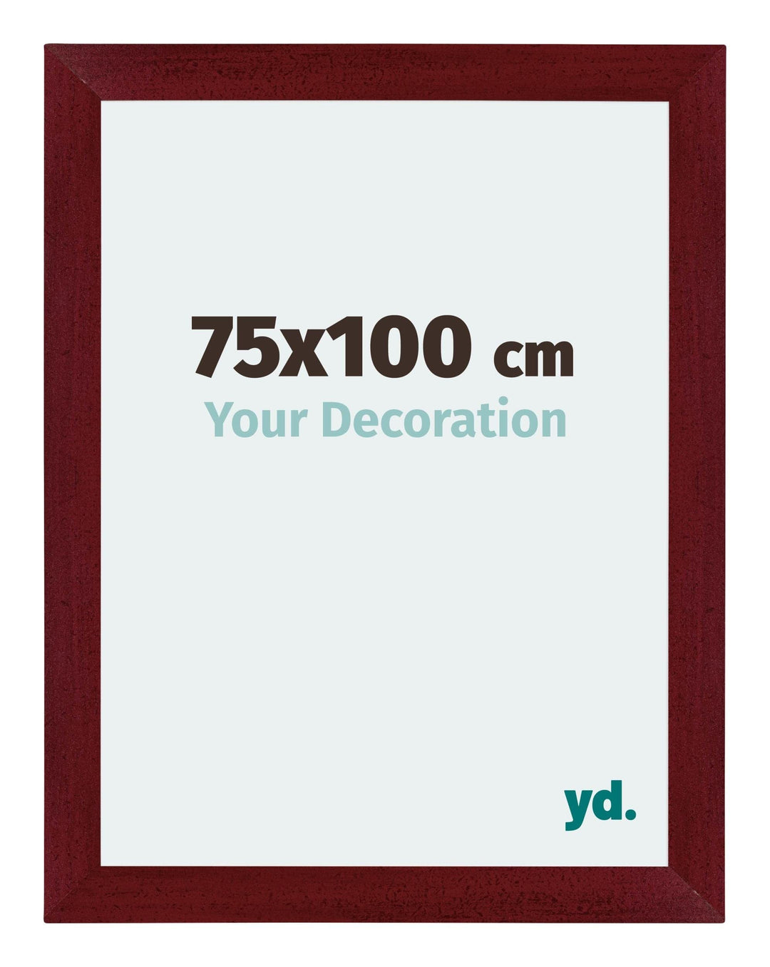 yd. Your Decoration - Bilderrahmen 75x100 cm - Weinrot Gewischt - Billderrahmen aus MDF mit Acrylgla