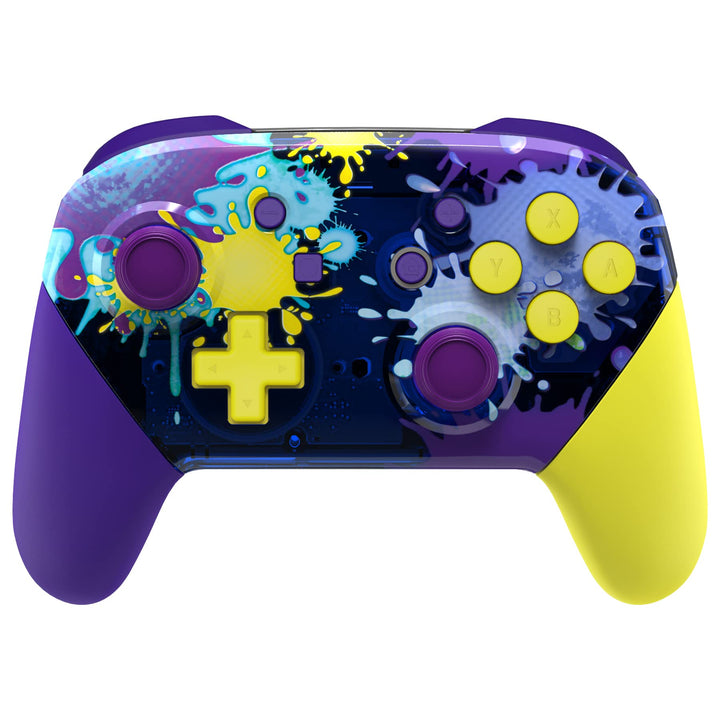 eXtremeRate Griff Hülle Set kompatibel mit Nintendo Switch Pro Controller, DIY-Ersatz Front Case/Bac