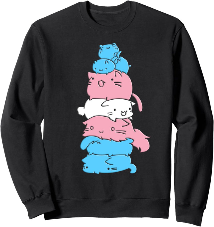 Lustige Transgender-Katzen in Transgender-Farben Sweatshirt