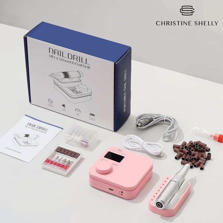 Elektrische Nagelfeile 35000RPM Super Leise Wiederaufladbare Nagelbohrer | CHRISTINE SHELLY Tragbare
