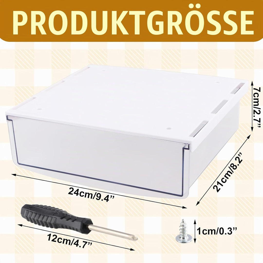 1 Stück Schublade Unter Schreibtisch, 24x21x7cm Selbstklebende Schublade, Unter Schreibtisch Aufbewa
