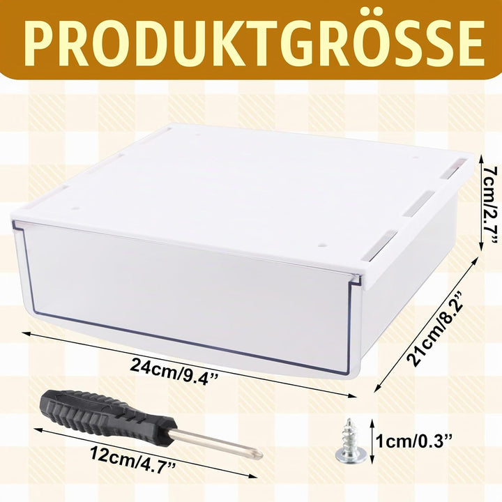 1 Stück Schublade Unter Schreibtisch, 24x21x7cm Selbstklebende Schublade, Unter Schreibtisch Aufbewa