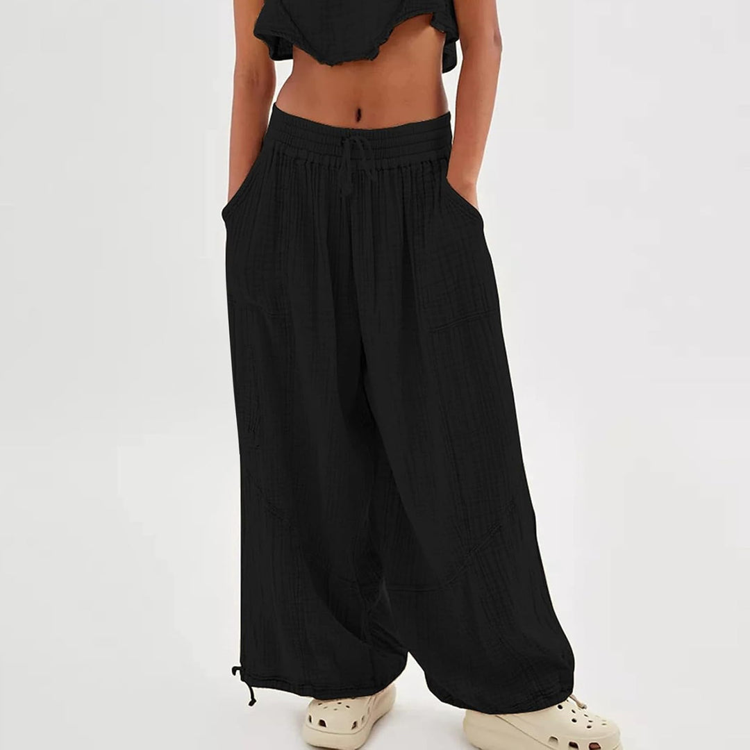 Chanpning Hose Damen Sommer Grosse Grössen Leicht Lang Stoffhose Lockere Hose Damen Sommer Damen Ste
