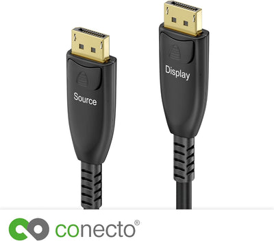 conecto DisplayPort 8K Glasfaser Premium AOC Extender Kabel, Hybridkabel (Glasfaser/Kupfer), schwarz