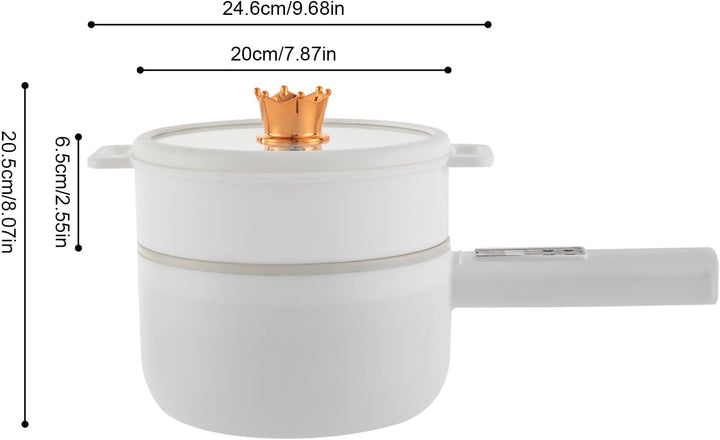 Elektrischer Hot Pot 1.6L mit Dämpfern Tragbare Antihaft Multikocher Suppentopf Schneller Kochtopf f