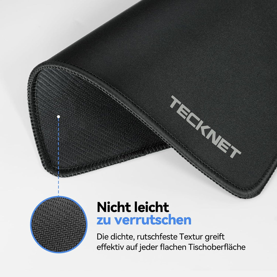 TECKNET Mauspad, 3 Pack Mousepad 280 x 210 mm, wasserdichte Gaming Mauspad Mausmatte mit vernähte Ka