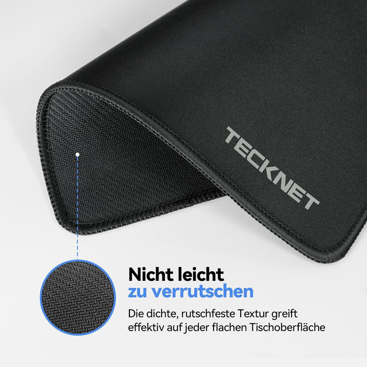 TECKNET Mauspad, 3 Pack Mousepad 280 x 210 mm, wasserdichte Gaming Mauspad Mausmatte mit vernähte Ka