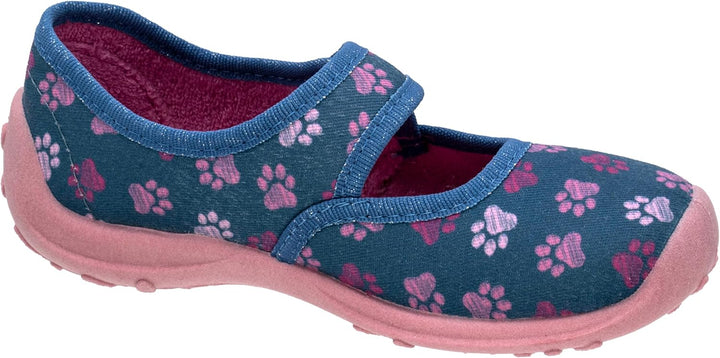 Fischer Kinder Hausschuh Mädchen Mary Jane Ballerina Glitzer Stern 632344 25 EU Blaurosa, 25 EU Blau