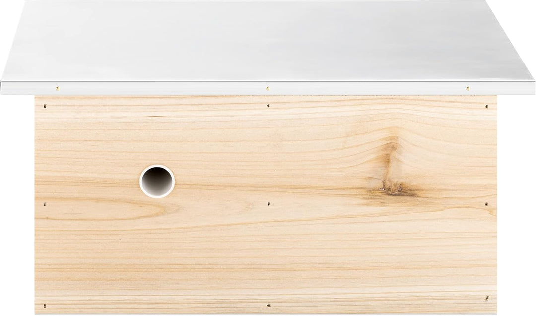 Navaris Hummelhaus aus Holz und Metall - 30x20x14,5cm Hummelkasten - Garten Nistkasten Insektenhotel