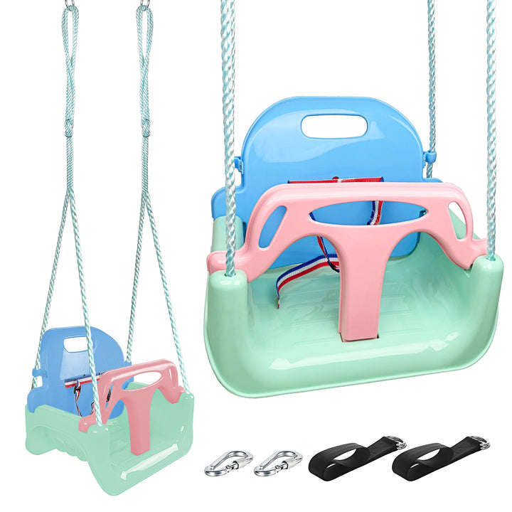 KINSPORY Kinderschaukel Babyschaukel 3 in 1 Babysitz verstellbar Mitwachsend Schaukelsitz Gartenscha