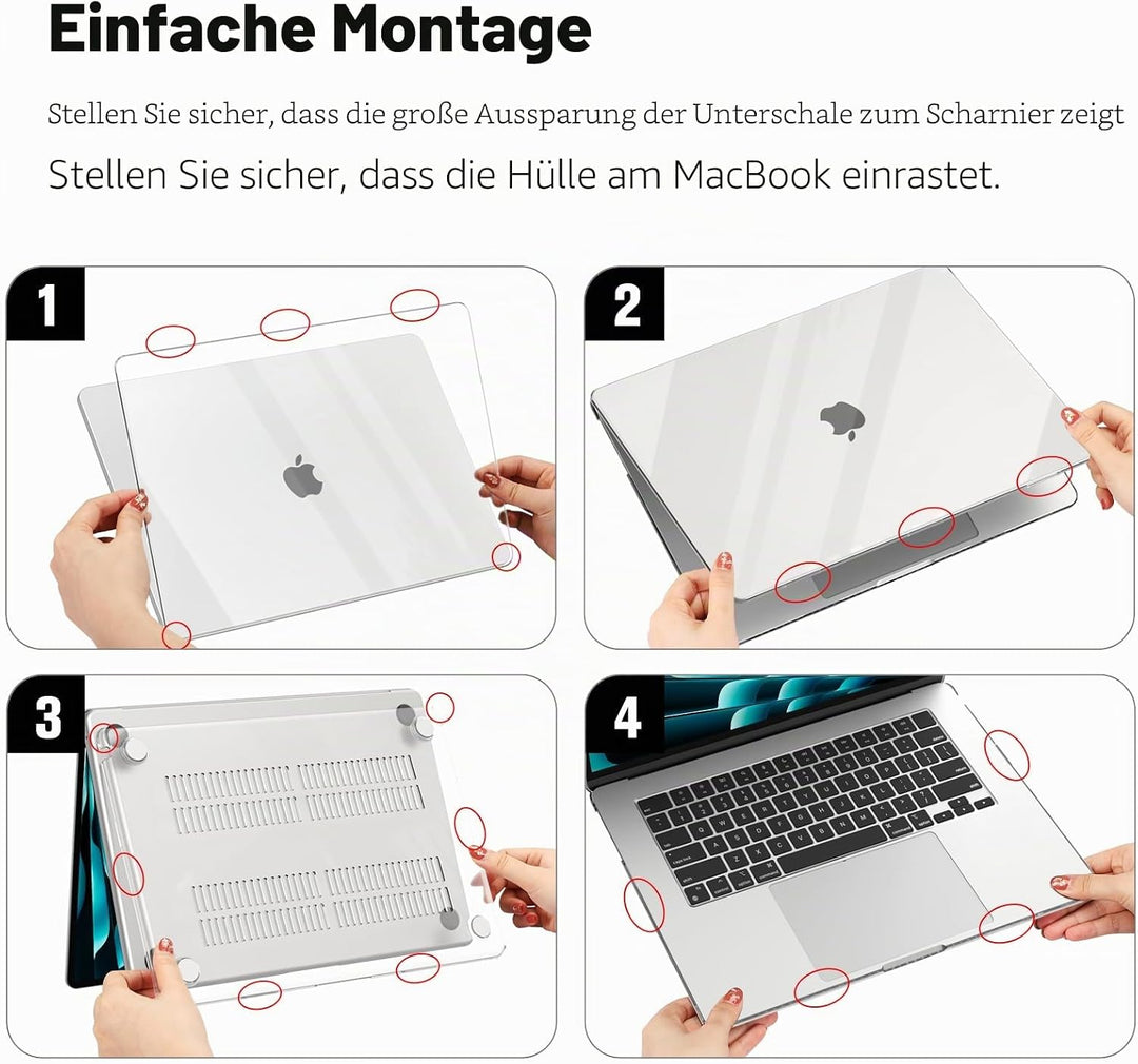 Fintie Hülle Kompatibel mit MacBook Air 15 Zoll M4 M3 M2 A3241 A3114 A2941 (2025-2023), Ultradünne H