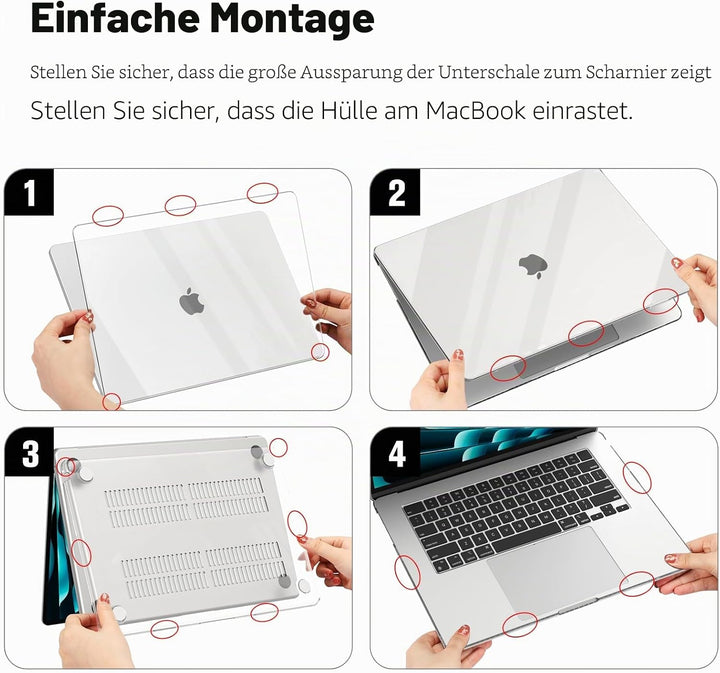 Fintie Hülle Kompatibel mit MacBook Air 15 Zoll M4 M3 M2 A3241 A3114 A2941 (2025-2023), Ultradünne H