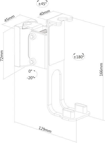 PureMounts, Lautsprecher-Halterung, Wandhalterung für Sonos One, One SL & Play:1, weiss Wandmontage