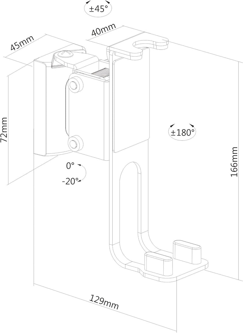 PureMounts, Lautsprecher-Halterung, Wandhalterung für Sonos One, One SL & Play:1, weiss Wandmontage