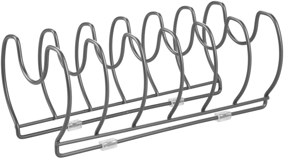 mDesign Geschirrablage für Kochtöpfe, Deckel und Pfannen – kompakter Topfdeckelhalter für den Küchen
