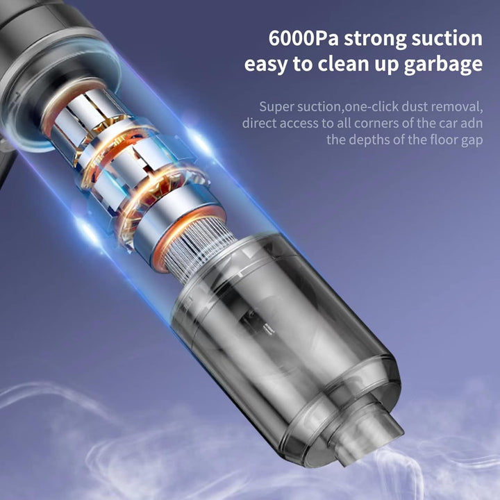 Handstaubsauger Akku 9000Pa,3 in 1 Auto Staubsauger Stark Akkustaubsauger mit Typ-C 4000mAh Batterie