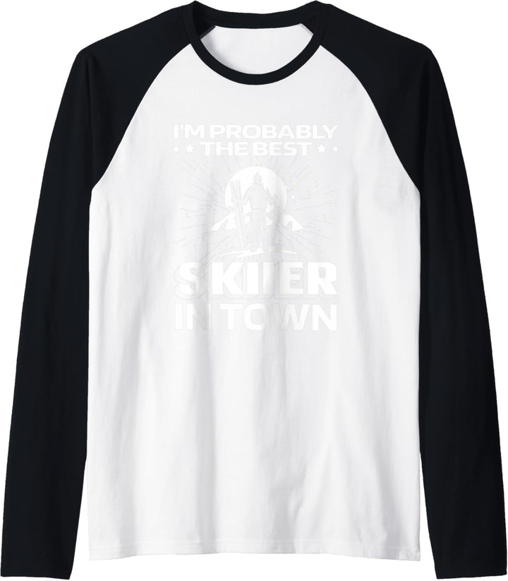 Witzig Apres Ski Skifahrer Skipiste - Pistensau Skifahren Raglan