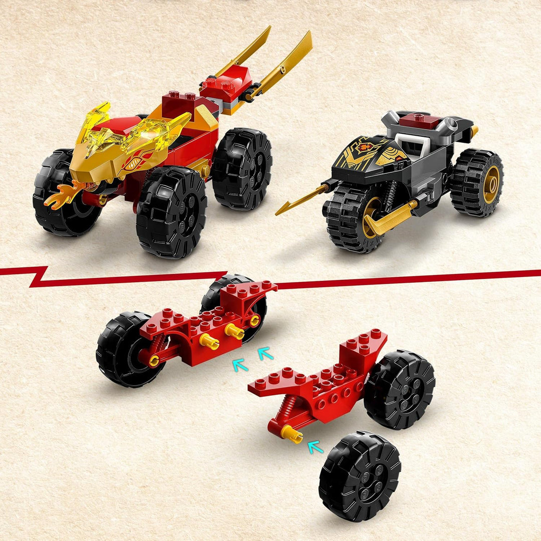 LEGO NINJAGO Verfolgungsjagd Set mit Kais Flitzer und Ras&