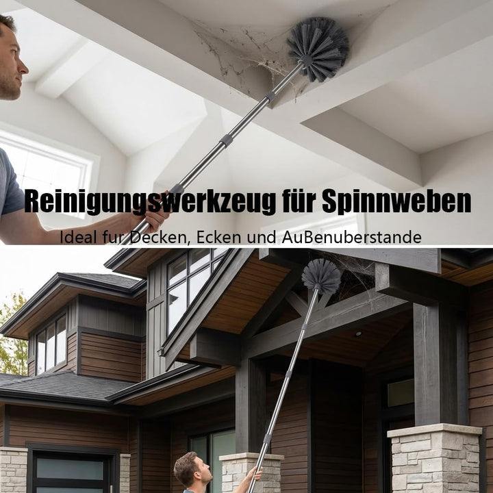 Teleskop Staubwedel Set, Spinnenwebenentferner aus Edelstahl ，310 cm Staubwedel Lang Waschbar