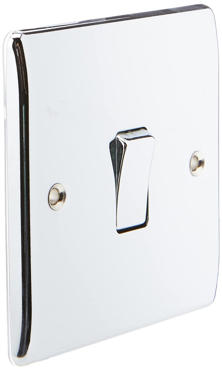 BG-Nexus-Metall-Lichtschalter, 10 A, poliertes Chrom, 5 Stück