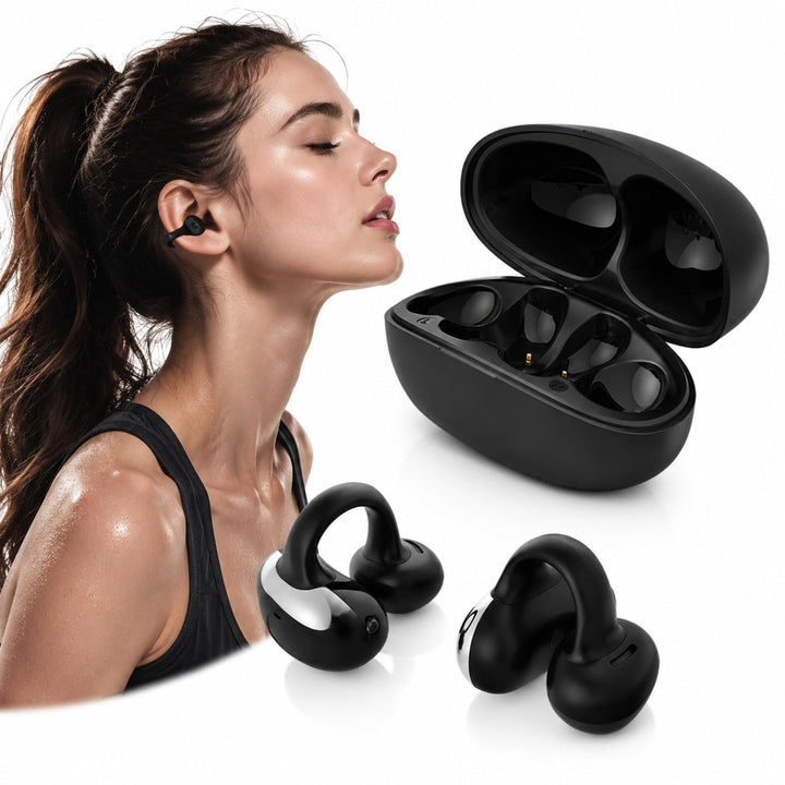 Open Ear Kopfhörer Bluetooth 5.3 ENC Clip On Ohrhörer für Sport | Kabellose Ear Clip Ohrhörer mit 55