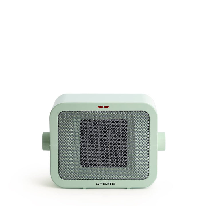 CREATE/WARM BOX/Keramik-Heizkörper Pastellgrün/Tragbare, Thermostat, 2 Leistungen, PTC-Heizung, Über