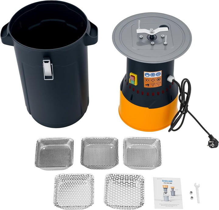 25L Elektrische Getreidemühle 1000W 220V Mühle Hochleistungsmühle mit 5 Sieben Getreide Maschine für