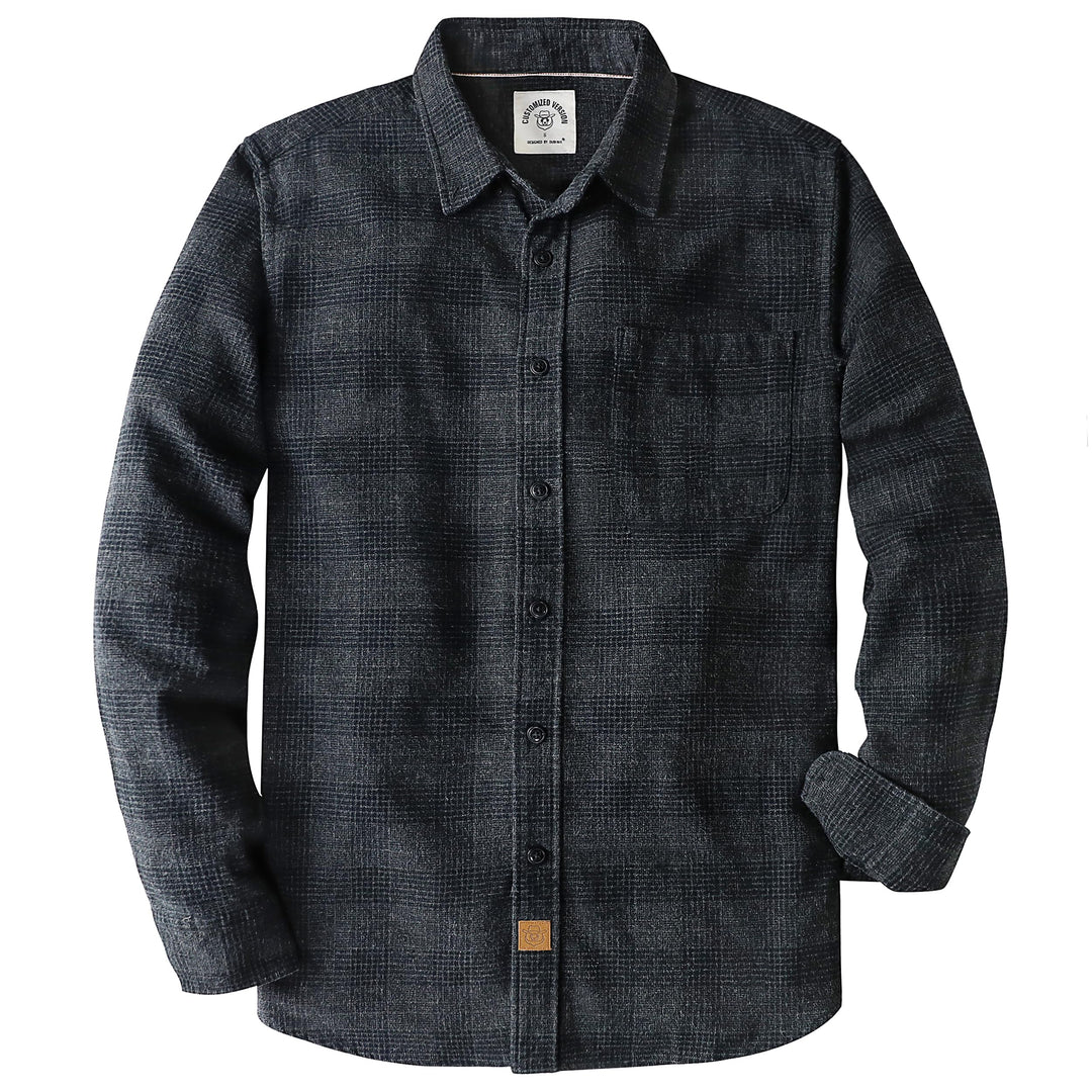 Flanellhemd Herren Kariert Button Down Outdoor Baumwolle Freizeithemden Flanellhemden Herren Langarm