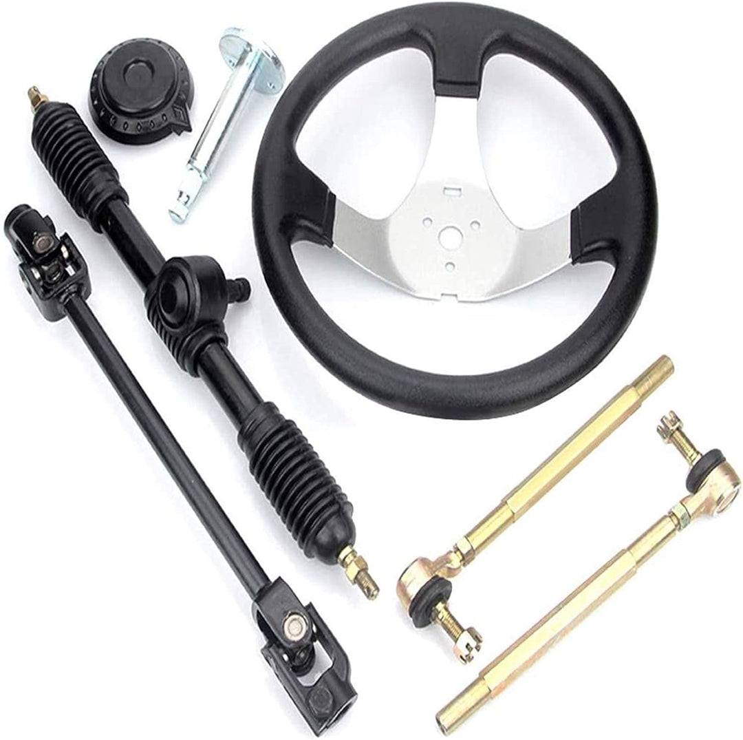 Go-Kart 300mm Lenkrad Lenkwelle Spurstangen Set Bootslenkrad Steuerrad Rack Kit Mit Zahnstange Ritze