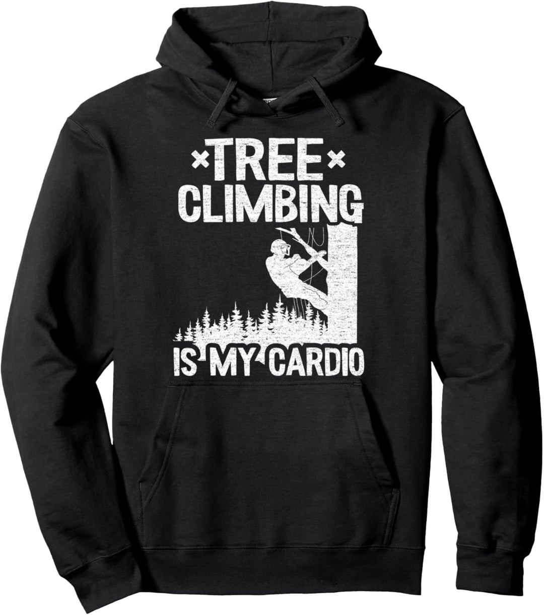 Baumklettern ist mein Cardio-Logger Papa Baumkletterer Baumpfleger Pullover Hoodie