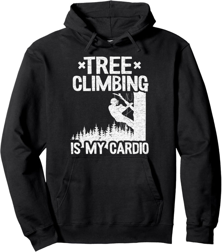 Baumklettern ist mein Cardio-Logger Papa Baumkletterer Baumpfleger Pullover Hoodie