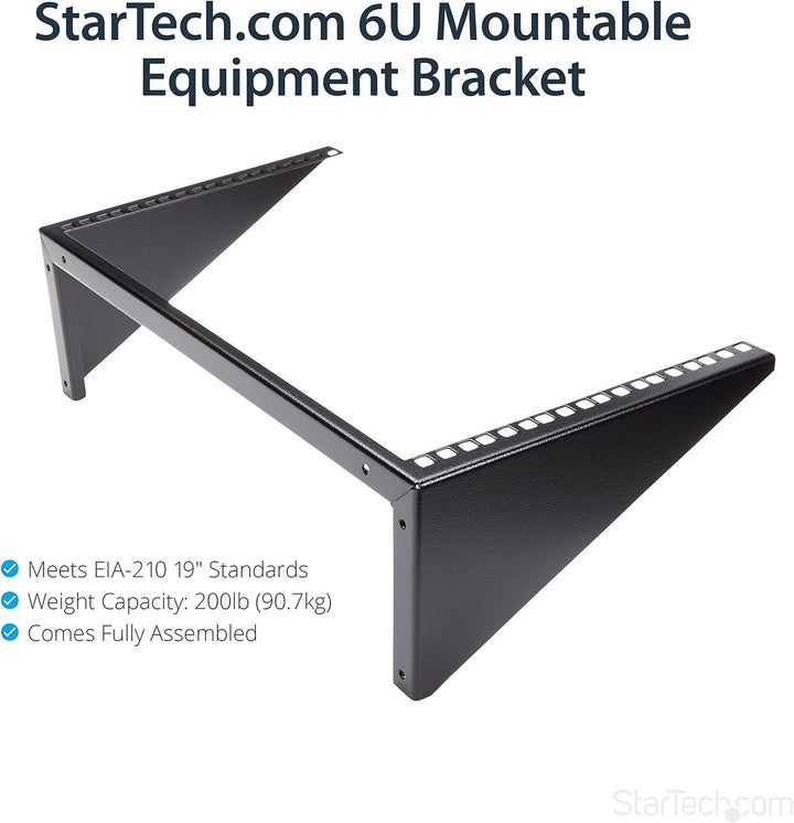 StarTech.com 6HE Wandmontage Halterung für Patch Panele - 19 Zoll - Stahl - Vertikale Montagehalteru