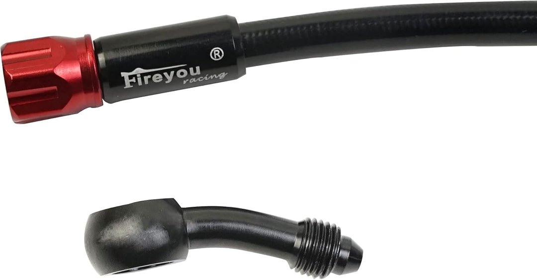 Fireyouracing Motorrad-Bremsschlauch, geflochten, 400–2400 mm, AN3, hydraulisches Kupplungsrohr, Öl-