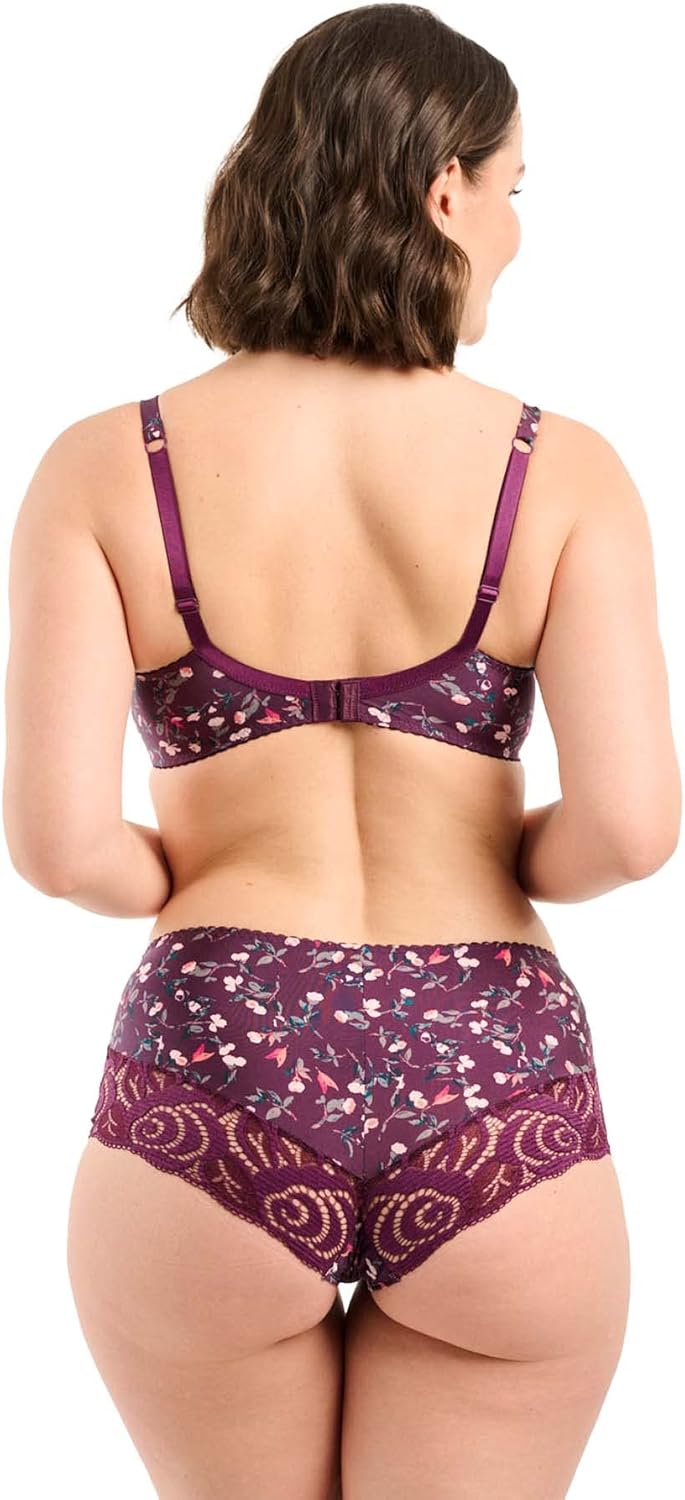 Sans Complexe Damen Klassischer Bügel-BH 75C Blumendruck, Rot / Violett, 75C Blumendruck, Rot / Viol