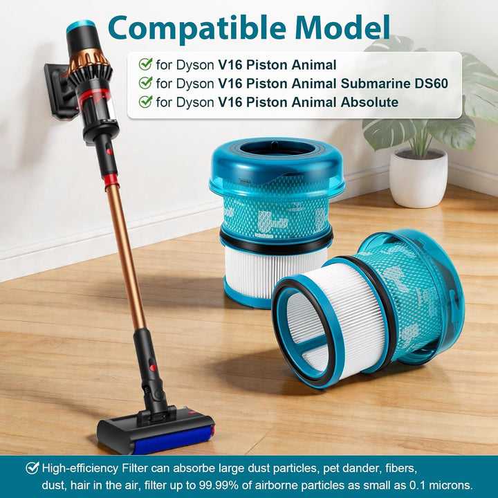 2 Stück HEPA Filter für Dyson V16 Piston Animal Submarine Staubsauger | Waschbare Ersatzfilter V16 Z