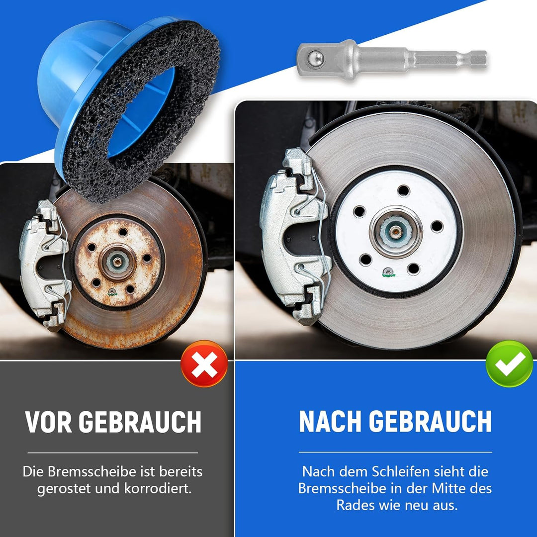 Radnabenschleifer, Innen-Ø 90mm Aussen-Ø 150mm für Anhängerkupplung, mit 1/2"-Antrieb, Radnabenreini