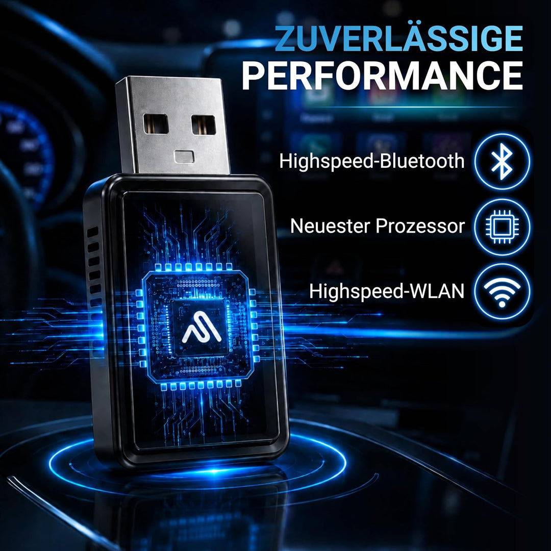 AutoSky Wireless Carplay Adapter & Android Auto - Verwandeln Sie kabelgebundenes zu drahtlosem Carpl