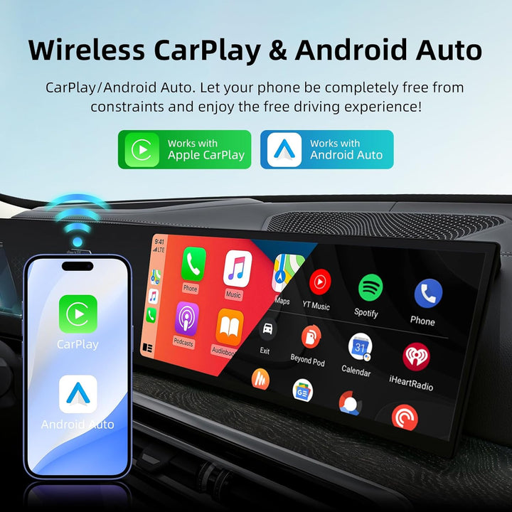 LEXXSON Wireless AI Box für BMW und andere Autos mit Wireless CarPlay, Android 13, 8+128GB, Dual WiF