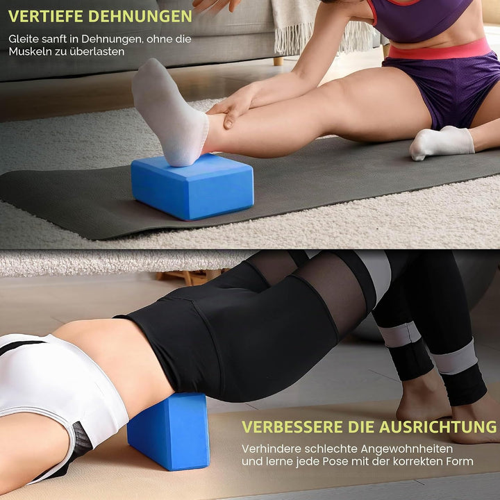 ProsourceFit Foam Yoga Blocks, High Density Eva Yoga Bricks (Set of 2), Aqua (Packung mit 2)
