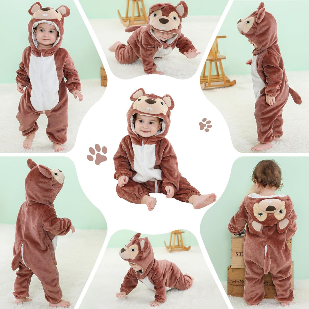 Unisex Winter-Overall mit Kapuze für Babys 2-36 Monate 6-12 Monate Eichhörnchen, 6-12 Monate Eichhör