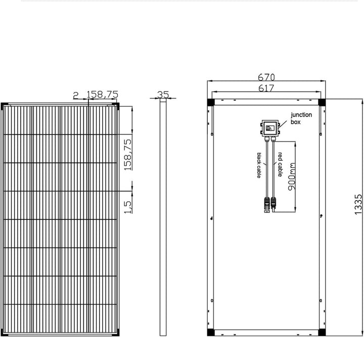 enjoy solar® 180W 12V Monokristallines Solarmodul, PERC 9BB - Solarpanel ideal für Wohnmobil, Balkon
