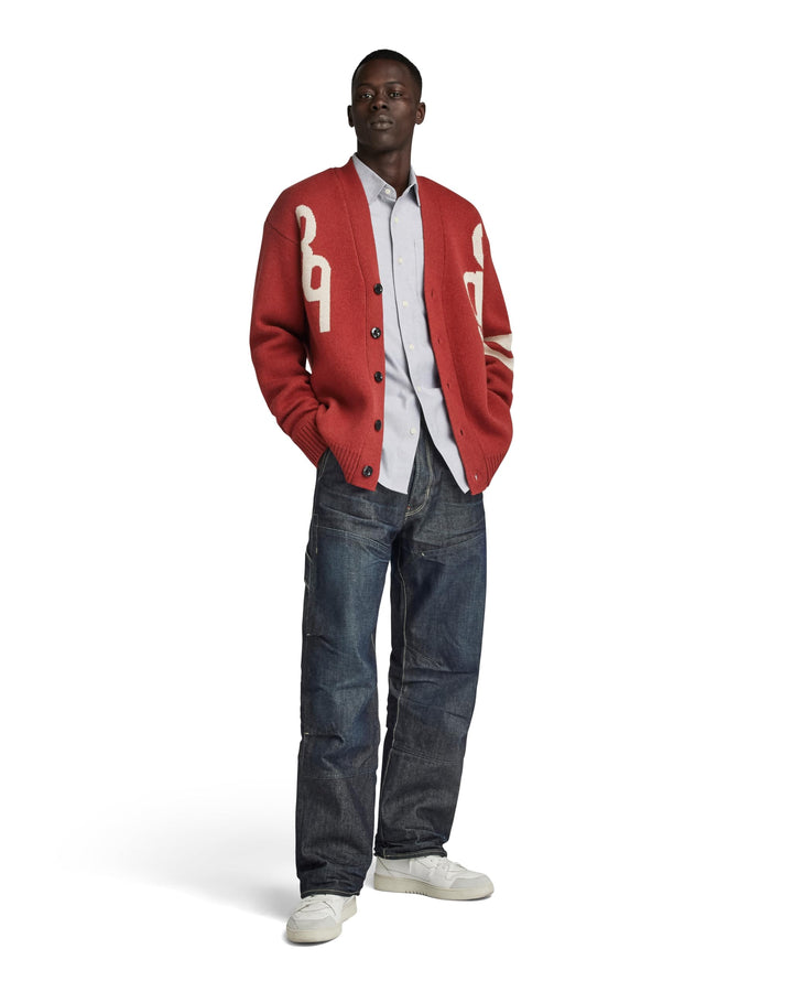 G-STAR RAW Herren Holiday 89 Gs Loose Knitted Cardigan Sweater S Rot (Burned Red D24226-d514-624), S