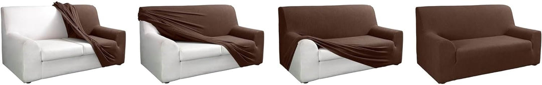 Tural Elastischer Sofabezug Valeta. Sofaüberwurf, Braun, 3 Sitzer (180-230cm) 3 Sitzer (180-230cm) B