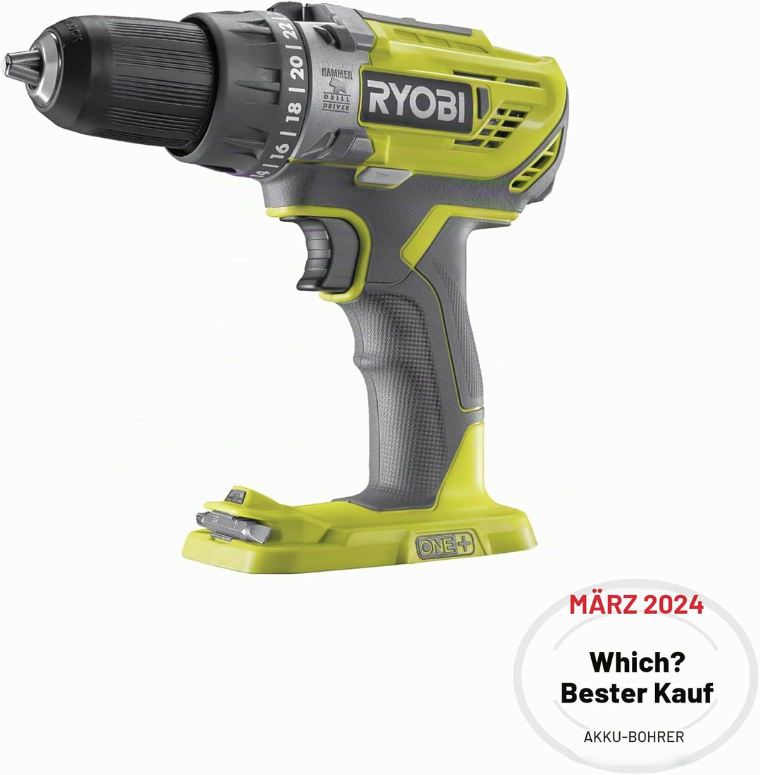 RYOBI 18 V ONE+ Brushless Akku-Schlagbohrschrauber RPD18BL2-0, max. Drehmoment 95 Nm, 24 Drehmomente